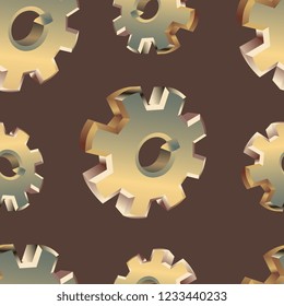 Seamless pattern of gear wheels of different size. Creative design for websites and business