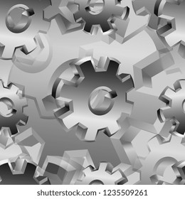 Seamless pattern of gear wheels of different size. Creative design for websites and business
