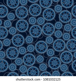 Seamless pattern with gears.