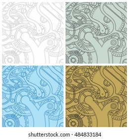 Seamless pattern of gears