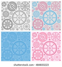 Seamless pattern of gears