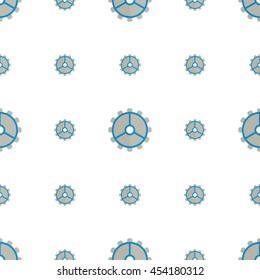 Seamless pattern of gears blue-gray color. Vector EPS 10.