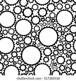 Seamless pattern of gears on white background