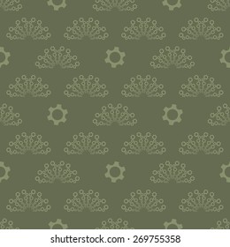 Seamless pattern with gears. Steam punk background. Vector illustration.