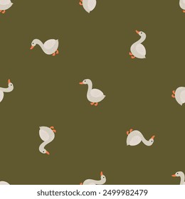 Seamless pattern with geese. Design for fabric, textiles, wallpaper, packaging.