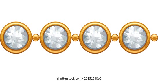 Seamless pattern gem stones necklace. Beautiful precious jewelry.