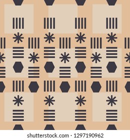 Seamless pattern gemetric vintage style for fabric and textile. Classic background
