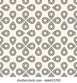 Seamless Pattern with Gemstones for wedding card or invitation decoration, elegant fashion designs, wrapping and packages. Classic simple background