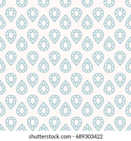 Seamless Pattern with Gemstones for wedding card or invitation decoration, elegant fashion designs, wrapping and packages. Classic simple background