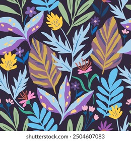 Patrón sin fisuras con flores abstractas suaves. Modernas Formas florales en colores pastel. Ilustración vectorial.