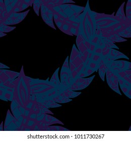 Seamless Pattern with Gentle Feathers. Feminine White Doodles on Light Background. Modern Rapport with Hand Drawn Zentangles Scanned and Traced to Vector. Romantic Texture for Wallpaper