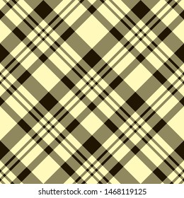 Seamless pattern in gentle light yellow, grey and black colors for plaid, fabric, textile, clothes, tablecloth and other things. Vector image. 2