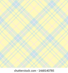 Seamless pattern in gentle light yellow, pink and blue colors for plaid, fabric, textile, clothes, tablecloth and other things. Vector image. 2