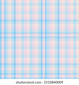 Nahtloses Muster aus Scott-Stoffen. Ein sanftes pastellfarbenes Design, das gemütlich und klassisch wirkt. Dieses karierte Muster zeigt weiche, gedeckte Farben. Ideal für Bekleidung, vintage-inspirierte oder minimalistische Optik.