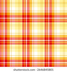Seamless pattern in gentle red, orange and yellow colors for plaid, fabric, textile, clothes, tablecloth and other things. Vector image.
