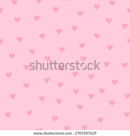 Seamless pattern with gentle small heart on pink background. Ideal for Valentines holiday design, textiles, wrapping.