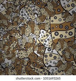 Seamless pattern Gentle, spring on beige, black and white colors. Vector illustration. Watercolor painting.