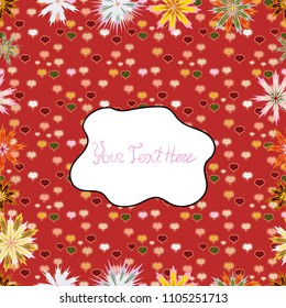 Seamless pattern Gentle, spring on red, white and pink colors. Vector illustration. Watercolor painting.
