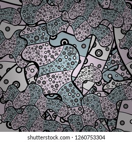 Seamless pattern Gentle, spring on neutral, black and white colors. Vector illustration. Watercolor painting.