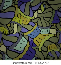 Seamless pattern Gentle, spring on black, yellow and brown colors. Watercolor painting. Vector illustration.