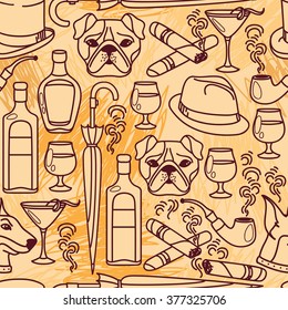 Seamless pattern for gentleman's club, vector illustration