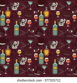 Seamless pattern for gentleman's club, vector illustration