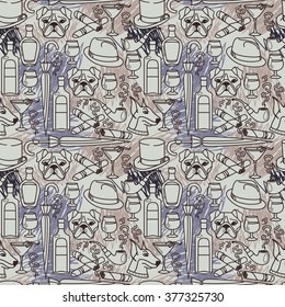 Seamless pattern for gentleman's club, vector illustration