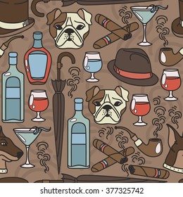 Seamless pattern for gentleman's club, vector illustration