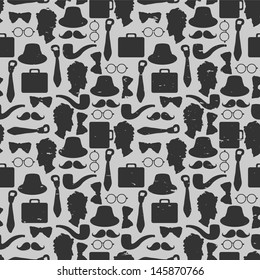 Seamless pattern with gentlemen's accessories