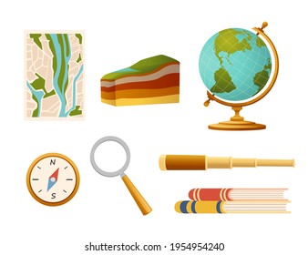 Seamless pattern Geography science courses online education concept or school lesson vector illustration on white background