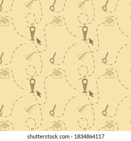 Seamless pattern with geolocation. Illustration in a minimalist style