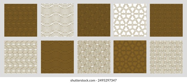 Seamless pattern, geomatric line, abstract luxury color.