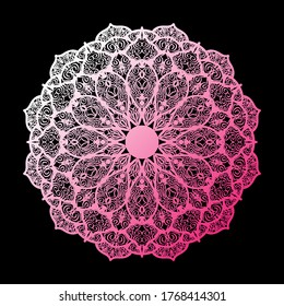Seamless pattern geomatric mandala with dark background