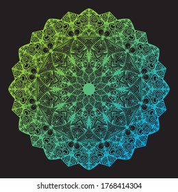 Seamless pattern geomatric mandala with dark background