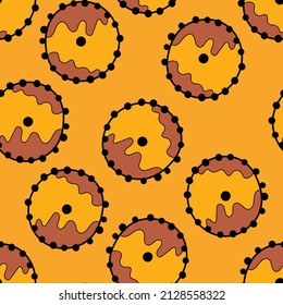 Seamless pattern with geometric aboriginal ornament. Ethnic tribal rounded color background. Afican, australian motiph. Dots painting. Vector illustration, template design for cloth, card, fabric.