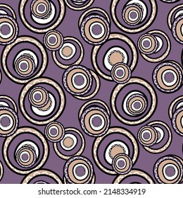 Seamless pattern with geometric aboriginal ornament. Ethnic tribal rounded color background. Afican, australian motiph. Dots painting. Vector illustration, template design for cloth, card, fabric.