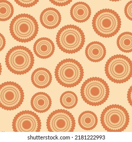 Seamless pattern with geometric aboriginal ornament. Ethnic tribal rounded color background. Afican, australian motiph. Dots painting. Vector illustration, template design for cloth, card, fabric.