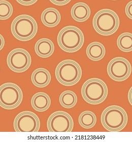 Seamless pattern with geometric aboriginal ornament. Ethnic tribal rounded color background. Afican, australian motiph. Dots painting. Vector illustration, template design for cloth, card, fabric.