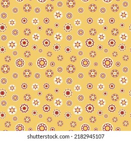 Patrón sin foco con ornamento aborigen geométrico. Fondo étnico tribal de color redondeado. Motiph australiano. Pintura de puntos. Ilustración vectorial, diseño de plantilla para tela, tarjeta, tela.