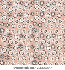 Seamless pattern with geometric aboriginal ornament. Ethnic tribal rounded color background. Afican, australian motiph. Dots painting. Vector illustration, template design for cloth, card, fabric.