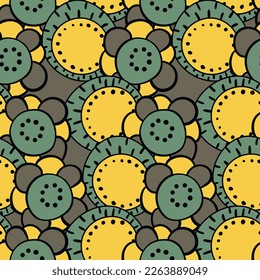 Seamless pattern with geometric aboriginal ornament. Ethnic tribal rounded color background. Afican, australian motiph. Dots painting. Vector illustration, template design for cloth, card, fabric.