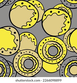Seamless pattern with geometric aboriginal ornament. Ethnic tribal rounded color background. Afican, australian motiph. Dots painting. Vector illustration, template design for cloth, card, fabric.