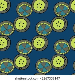Seamless pattern with geometric aboriginal ornament. Ethnic tribal rounded color background. Afican, australian motiph. Dots painting. Vector illustration, template design for cloth, card, fabric.