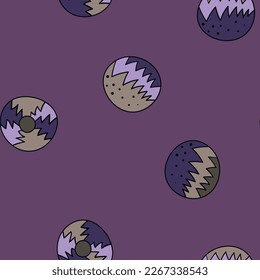 Nahtloses Muster mit geometrischem aborigem Ornament. Ethnischer Stamm, gerundeter Farbhintergrund. Afikaner, australischer Motiph. Dots-Malerei. Vektorgrafik, Vorlagendesign für Tuch, Karte, Stoff.