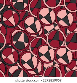 Patrón sin foco con ornamento aborigen geométrico. Fondo étnico tribal de color redondeado. Motiph australiano. Pintura de puntos. Ilustración vectorial, diseño de plantilla para tela, tarjeta, tela.