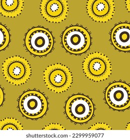 Seamless pattern with geometric aboriginal ornament. Ethnic tribal rounded color background. Afican, australian motiph. Dots painting. Vector illustration, template design for cloth, card, fabric.