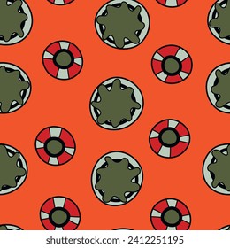 Seamless pattern with geometric aboriginal ornament. Ethnic tribal rounded color background. Afican, australian motiph. Dots painting. Vector illustration, template design for cloth, card, fabric.