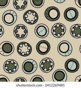 Seamless pattern with geometric aboriginal ornament. Ethnic tribal rounded color background. Afican, australian motiph. Dots painting. Vector illustration, template design for cloth, card, fabric.