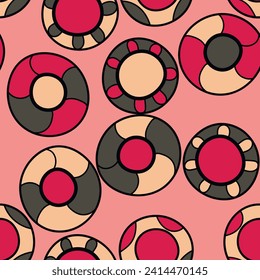 Seamless pattern with geometric aboriginal ornament. Ethnic tribal rounded color background. Afican, australian motiph. Dots painting. Vector illustration, template design for cloth, card, fabric.