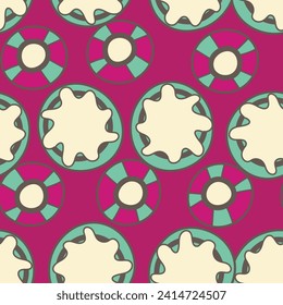 Seamless pattern with geometric aboriginal ornament. Ethnic tribal rounded color background. Afican, australian motiph. Dots painting. Vector illustration, template design for cloth, card, fabric.